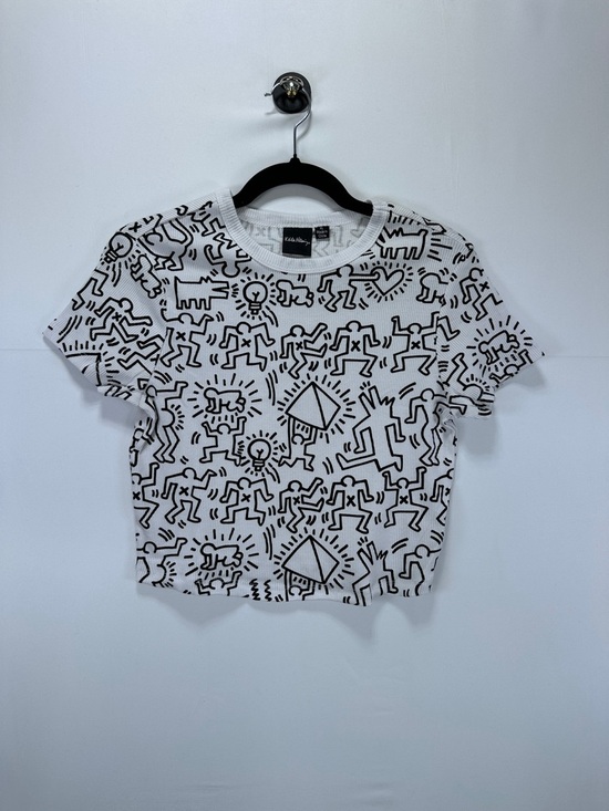 keith haring Other - Keith Haring Graphic Crop T Shirt White Black Print Cotton Girls XL